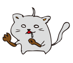 Pleasant gray cat sticker #2378698