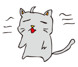 Pleasant gray cat sticker #2378702