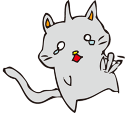 Pleasant gray cat sticker #2378704