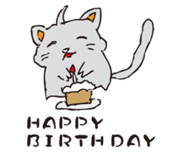 Pleasant gray cat sticker #2378706