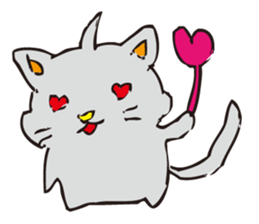 Pleasant gray cat sticker #2378707