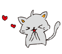 Pleasant gray cat sticker #2378708