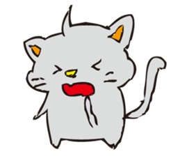 Pleasant gray cat sticker #2378709
