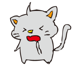 Pleasant gray cat sticker #2378709