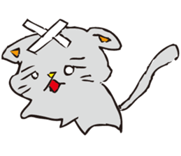 Pleasant gray cat sticker #2378710