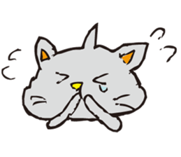 Pleasant gray cat sticker #2378711