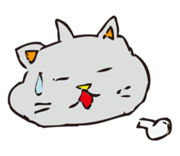 Pleasant gray cat sticker #2378712