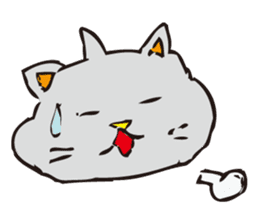 Pleasant gray cat sticker #2378712