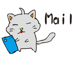 Pleasant gray cat sticker #2378714