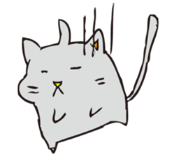 Pleasant gray cat sticker #2378716