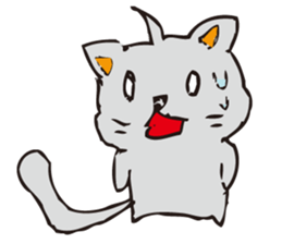 Pleasant gray cat sticker #2378719