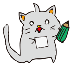 Pleasant gray cat sticker #2378723