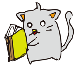 Pleasant gray cat sticker #2378724