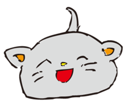 Pleasant gray cat sticker #2378725