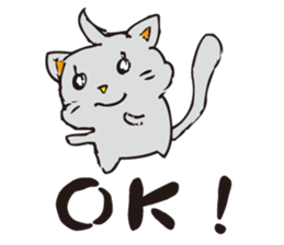 Pleasant gray cat sticker #2378726