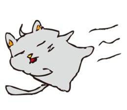 Pleasant gray cat sticker #2378728