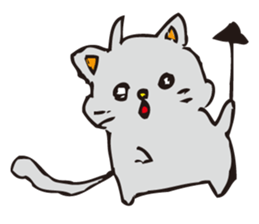 Pleasant gray cat sticker #2378730