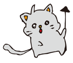 Pleasant gray cat sticker #2378730
