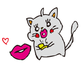 Pleasant gray cat sticker #2378731