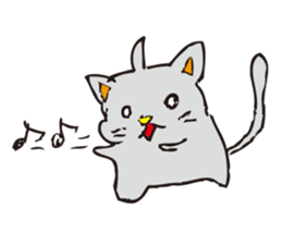 Pleasant gray cat sticker #2378732