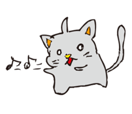Pleasant gray cat sticker #2378732