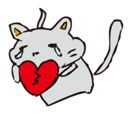 Pleasant gray cat sticker #2378733