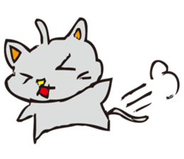 Pleasant gray cat sticker #2378734