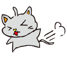 Pleasant gray cat sticker #2378734