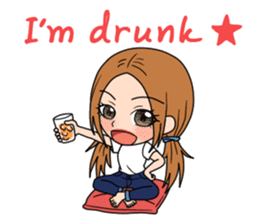 StampGirl "Don't drink too much" English sticker #2381026