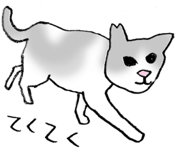 Sticker of a wild cat and a domestic cat sticker #2384255