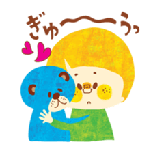 Boy and Blue bear sticker #2385029