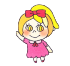 Peach color girl sticker #2387496
