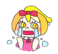 Peach color girl sticker #2387511