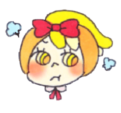 Peach color girl sticker #2387514