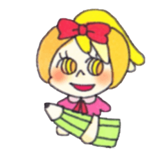 Peach color girl sticker #2387516