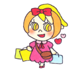 Peach color girl sticker #2387522