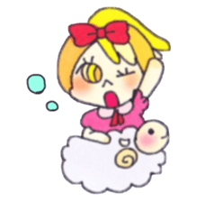 Peach color girl sticker #2387527