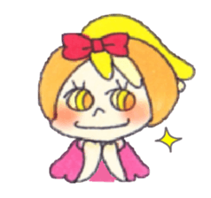 Peach color girl sticker #2387530