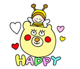bear and bee sticker #2389784