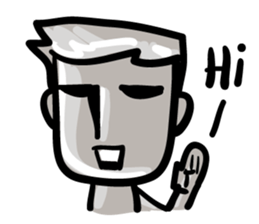 Gray face man sticker #2393856