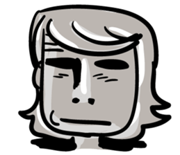 Gray face man sticker #2393869