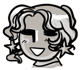 Gray face man sticker #2393872