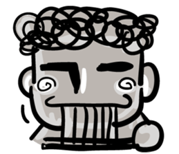 Gray face man sticker #2393874