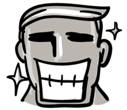 Gray face man sticker #2393875