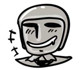 Gray face man sticker #2393876
