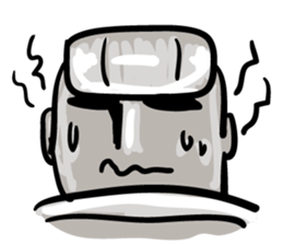 Gray face man sticker #2393880