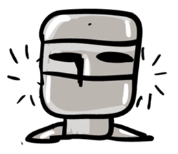 Gray face man sticker #2393884