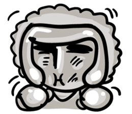 Gray face man sticker #2393885