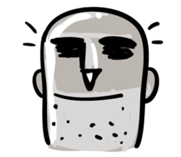 Gray face man sticker #2393886