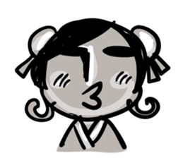 Gray face man sticker #2393888